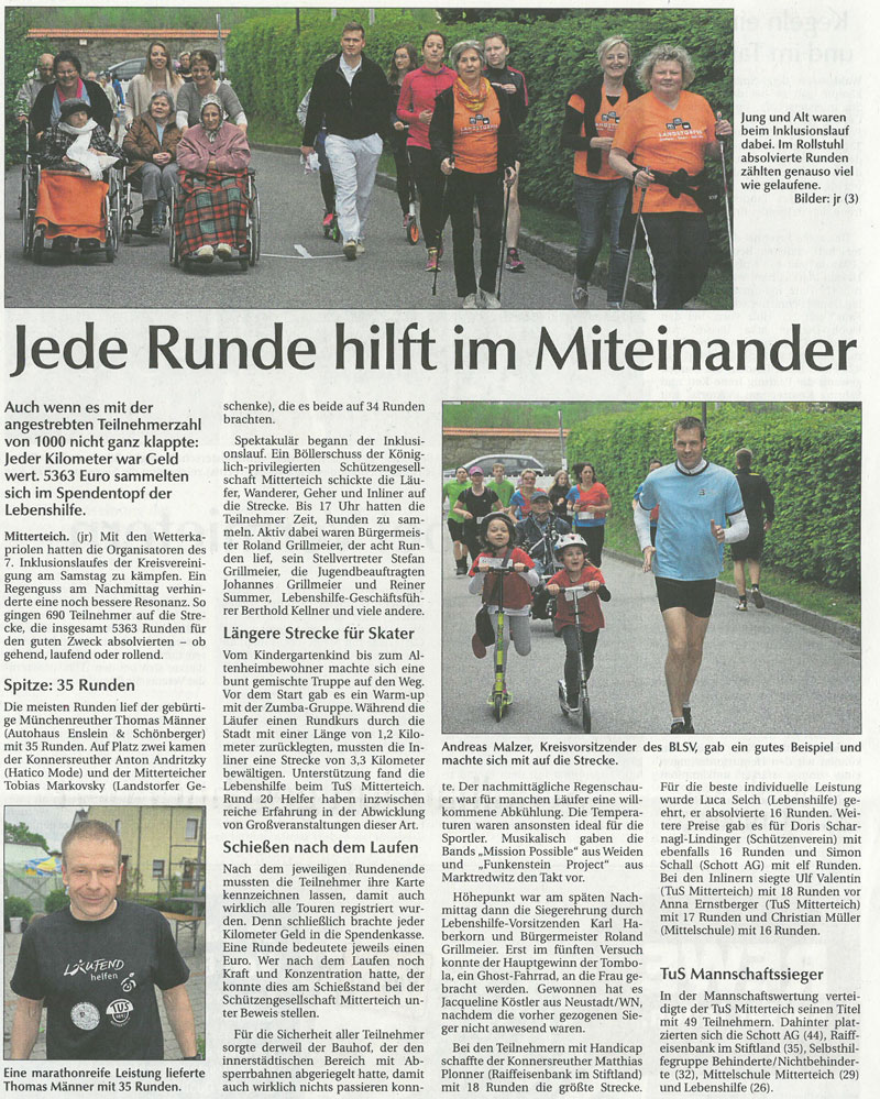 Artikel Der Neue Tag vom 11.05.2015